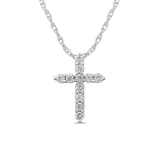 Essential Lab Grown Floating Diamond Cross Necklace