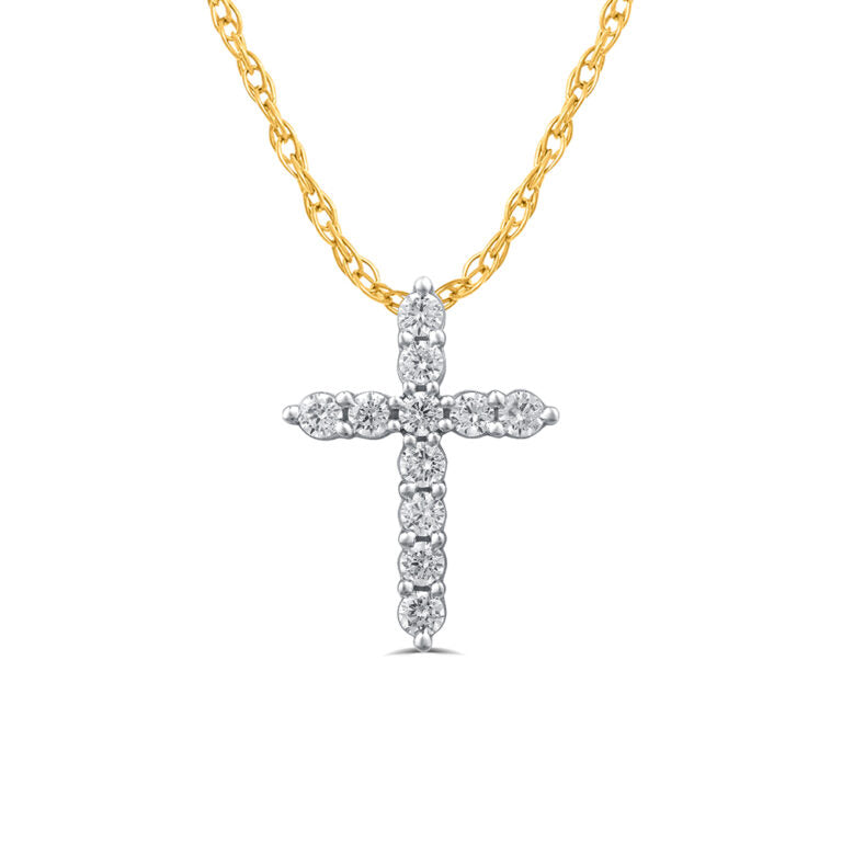 Essential Lab Grown Floating Diamond Cross Necklace