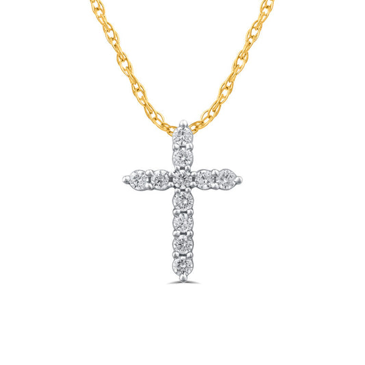 Essential Lab Grown Floating Diamond Cross Necklace