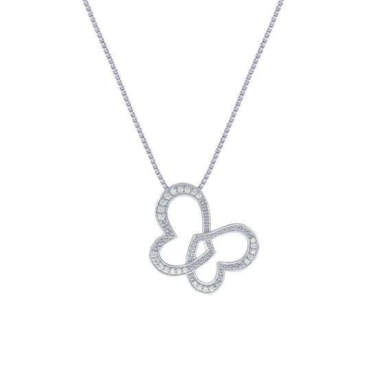Lab Grown Butterfly Heart Diamond Necklace