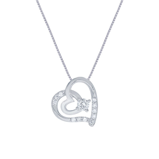 Double Heart Lab Diamond Necklace