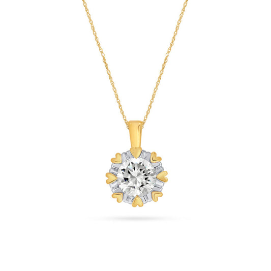 Lab Grown Heart Prong Diamond Solitaire Necklace