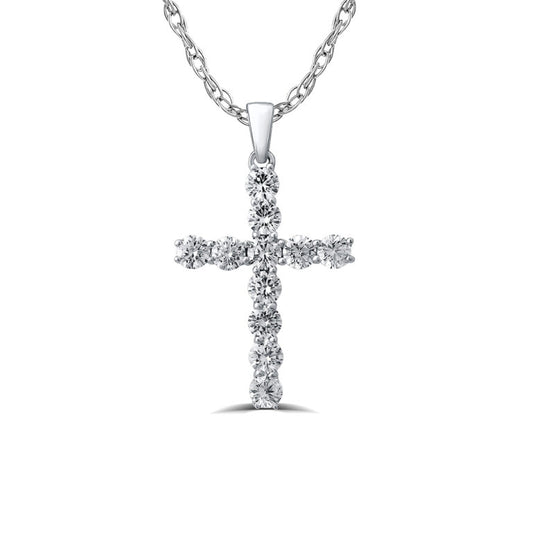 Luxe White Gold Lab Grown Diamond Cross Necklace