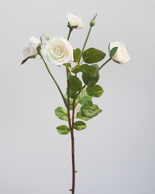 White Floribunda Rose Spray 19"