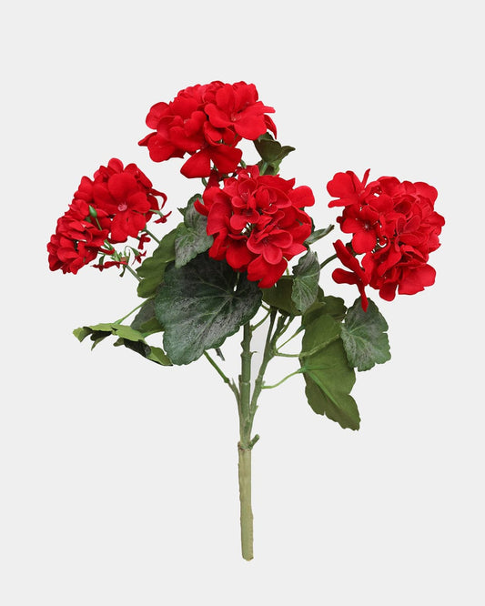 Red Artificial Geranium Bush 15"