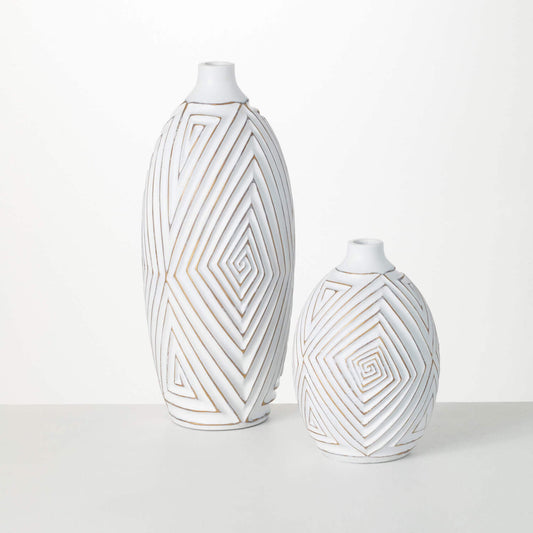 Gold Brushed Pattern Vases