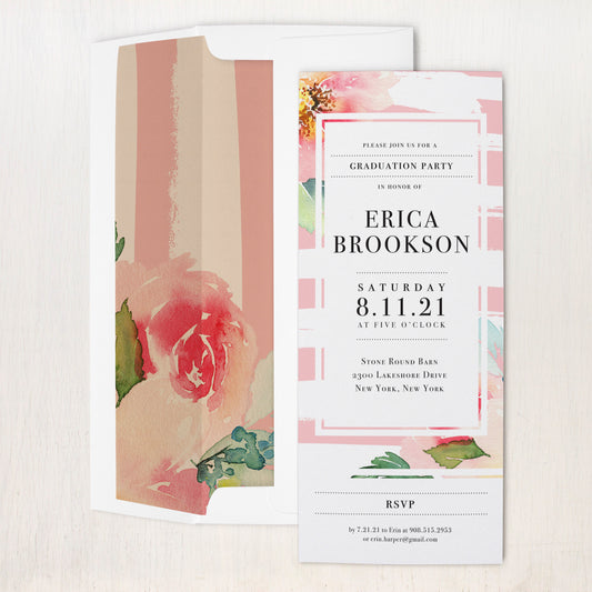 Painted Floral #2 Graduation Party Invitations