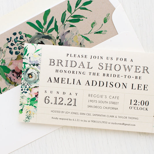 Painted Garden Bridal Shower Invitations