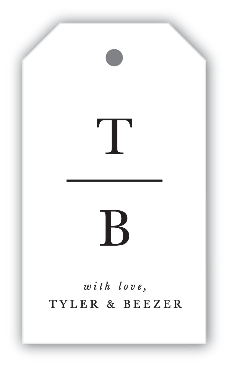 The Vertical Block Initials Gift Tag