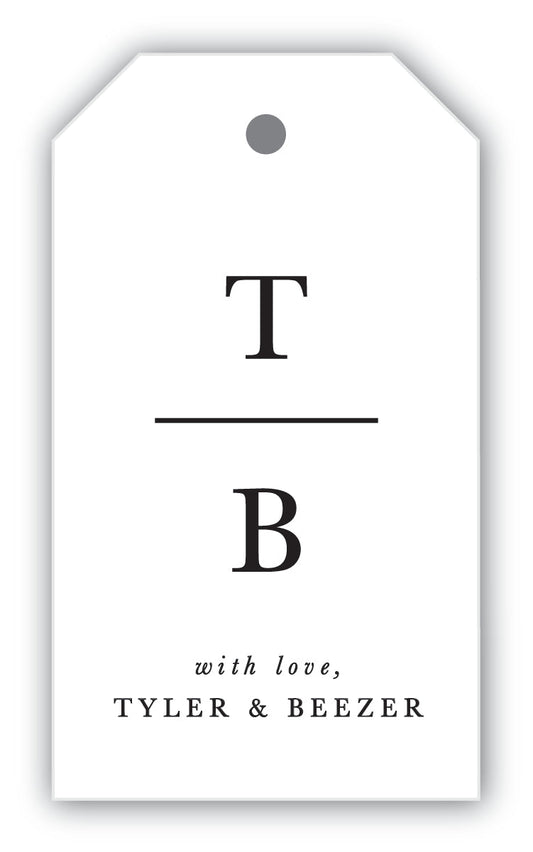 The Vertical Block Initials Gift Tag
