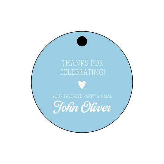 Party Animals Blue | Gift Tags