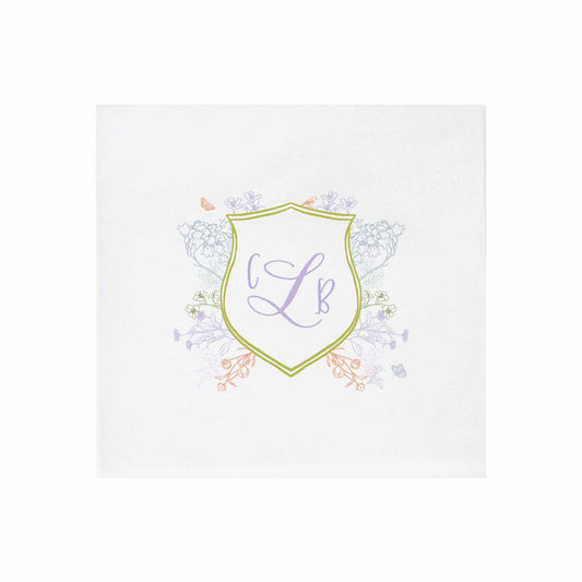 Floral Crest | Digital | Napkins | 3Ply Or Linen