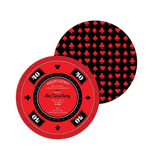 Poker Chip Red | Invitation