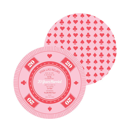 Poker Chip Pink | Invitation