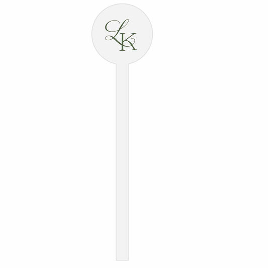 Monogram Bloom | Stir Stick | Wooden Or Acrylic Round
