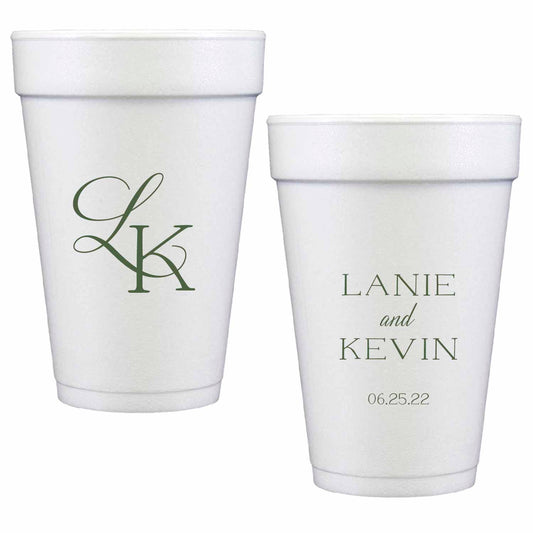 Monogram Bloom | Styrofoam Cups