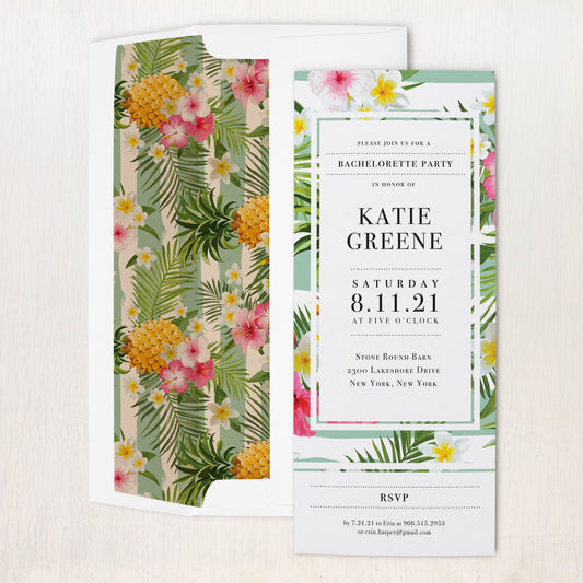 Pineapple Party Bachelorette Invitations