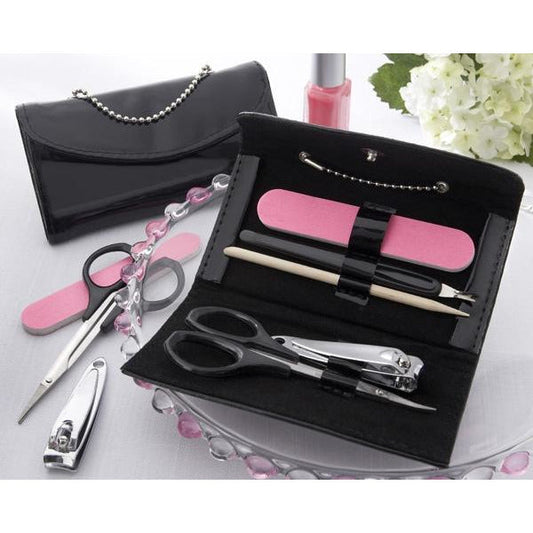 "Little Black Purse" Patent-Leather Five-Piece Manicure Set