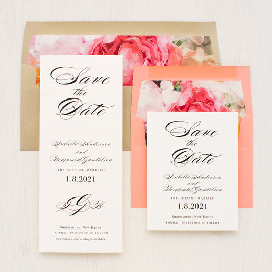 Pink Petals Save The Dates