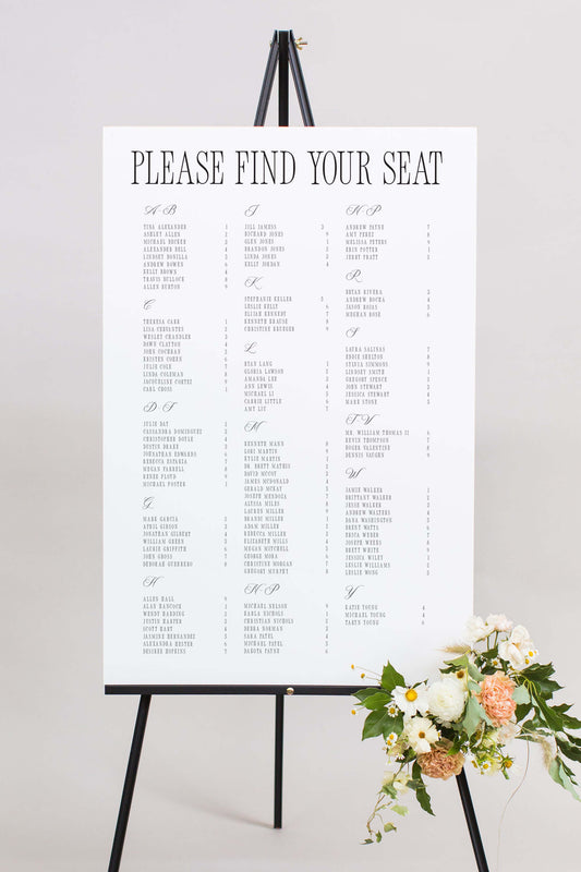 Gatorboard Wedding Seating Chart Sign | The Lindsay