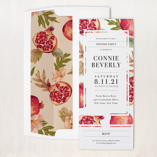 Pomegranate Pop Dinner Party Invitations