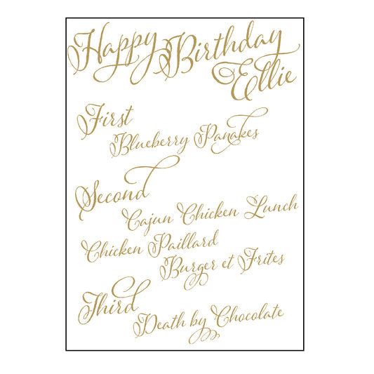 Calligraphy | Menus