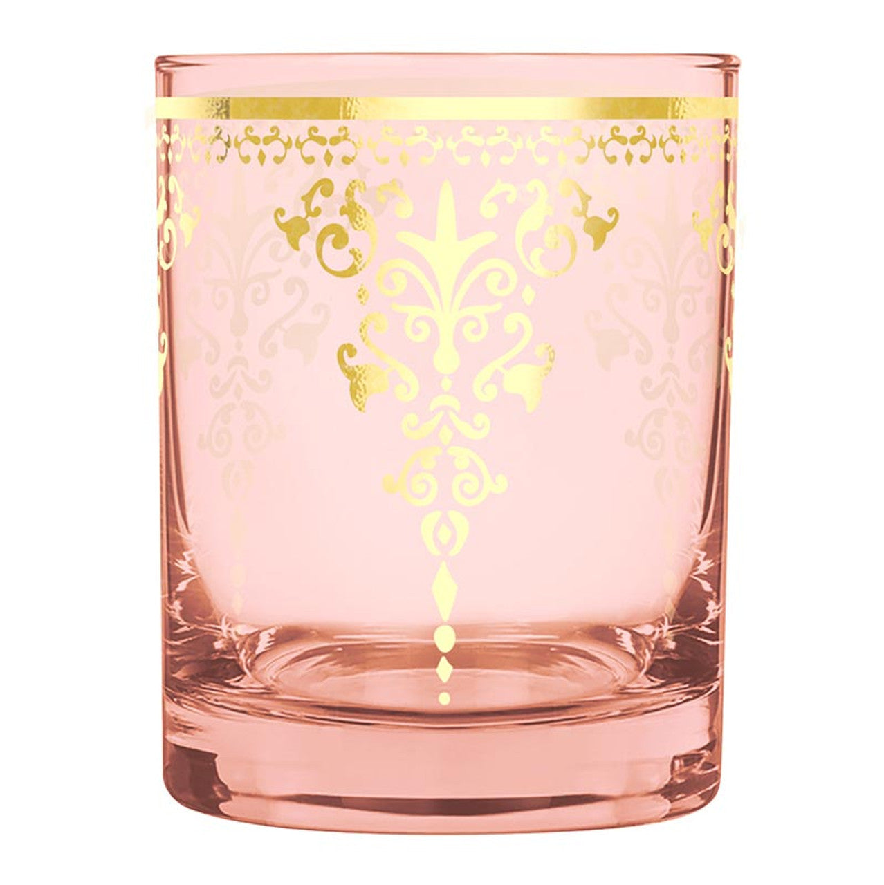 DOF Rocks Glass - Pink with Gold Foil