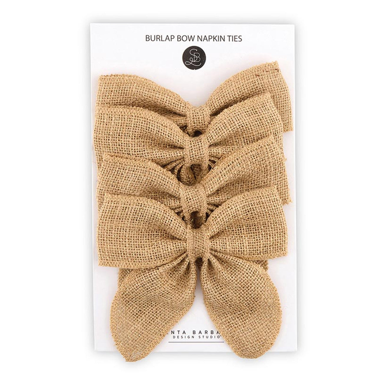 Burlap Bow Napkin Ties - Set of 4
