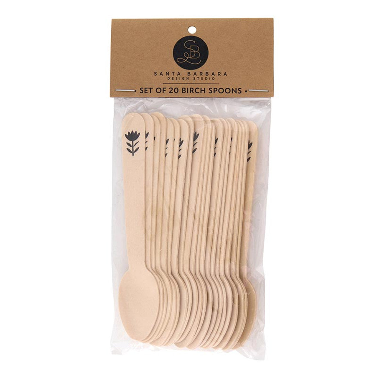 Birch Spoon - Flower - Set of 20