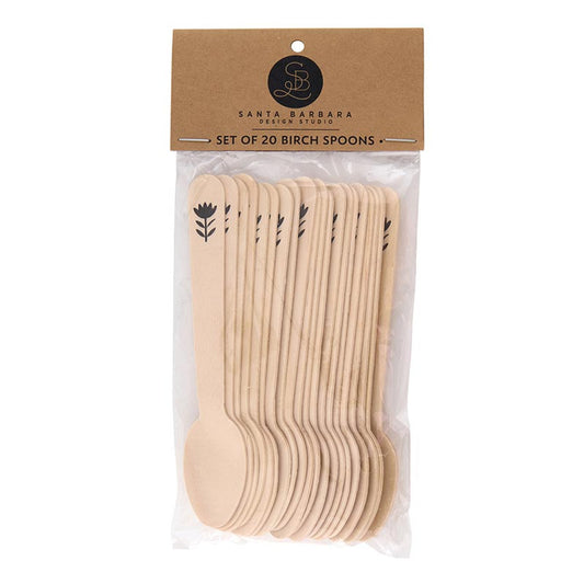 Birch Spoon - Flower - Set of 20