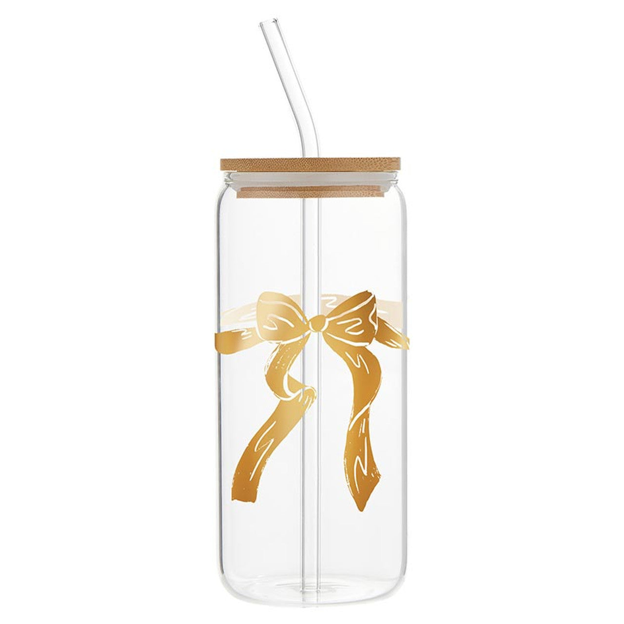 Glass Cold Brew Tumbler - Gold Bow