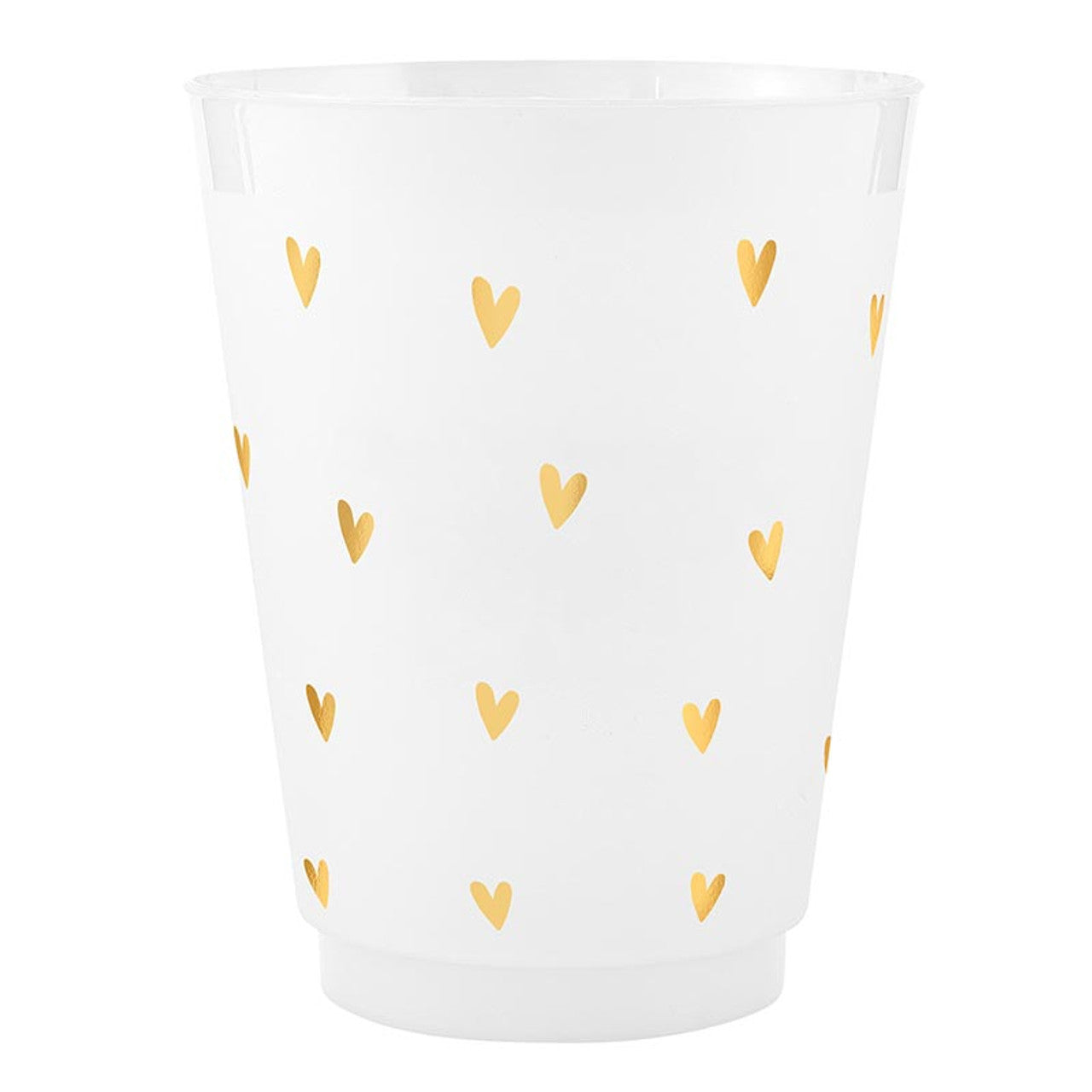 Gold Foil Frost Cups - Gold Hearts - Set of 8