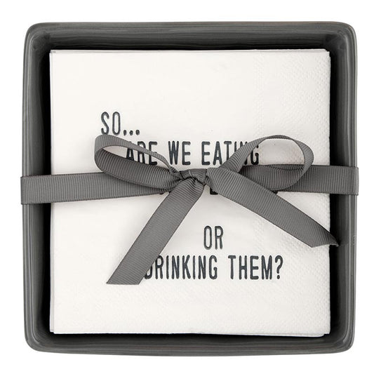Face to Face Ceramic Napkin Tray + Napkins - So Are We