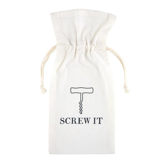 Face to Face Muslin Wine Bag - Screw It