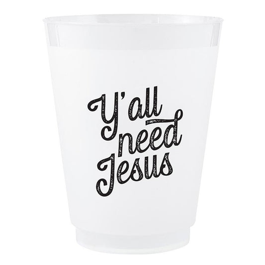 Face to Face Frost Cups - Y'all Need Jesus - Set of 8
