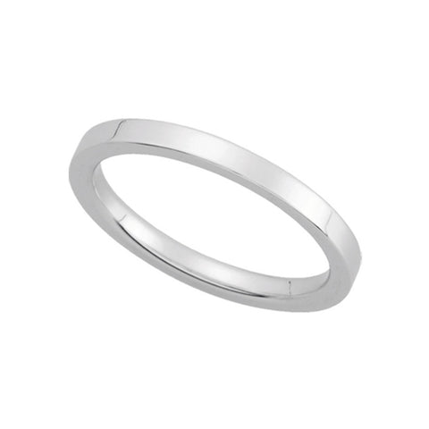 Flat Comfort Fit Wedding Band in 14k White Gold