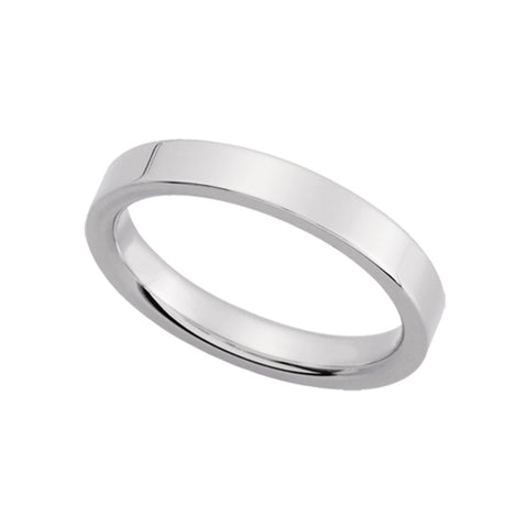 3mm Continuum Sterling Silver Flat Comfort Fit Wedding Band