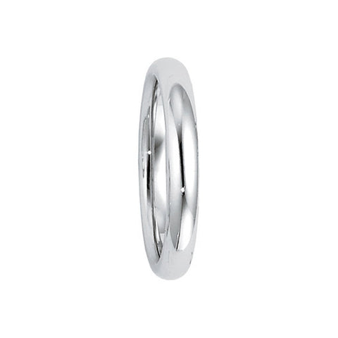 3mm Heavy Polished Domed Comfort Fit 14k White Gold Band
