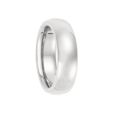 Heavy Polished Domed Comfort Fit Band in Platinum