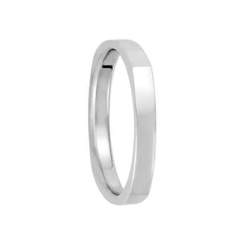 2.Square Comfort Fit Polished Band in 14k White Gold