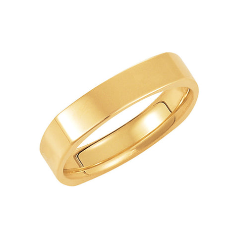 2.Square Comfort Fit Polished Band in 14k Yellow Gold