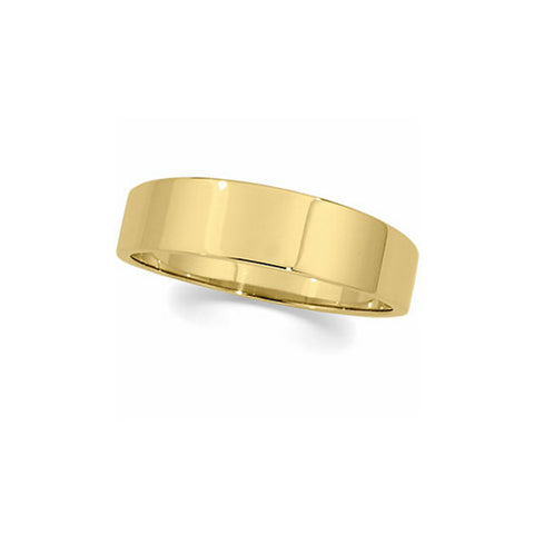 Flat Tapered Wedding Band in 14k Yellow Gold