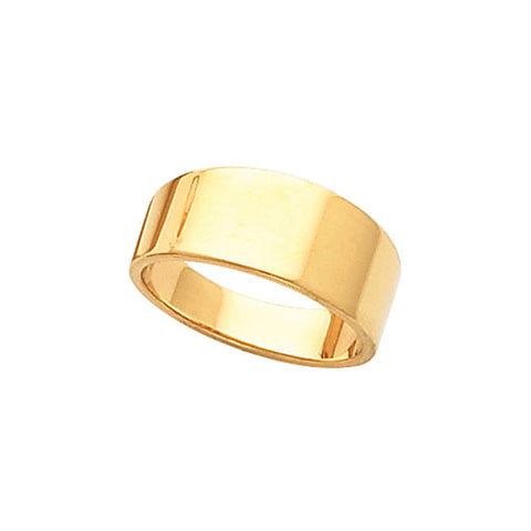 Flat Tapered Wedding Band in 10k Yellow Gold