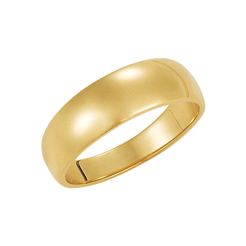 Half Round Tapered Wedding Band in 14k Yellow Gold
