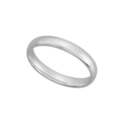 3mm Light Domed Comfort Fit Wedding Band in 10k White Gold