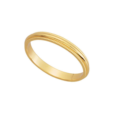 2.Milgrain Edge Domed Band in 10k Yellow Gold