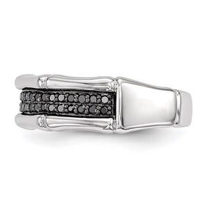 3/8 Cttw Black Diamond Men's Band in Sterling Silver