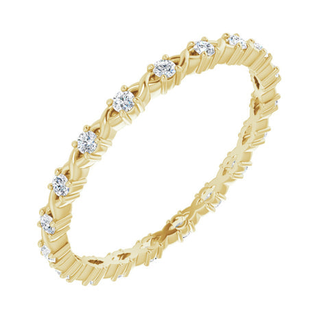 1.714K Yellow Gold 1/4 CTW Diamond Eternity Band