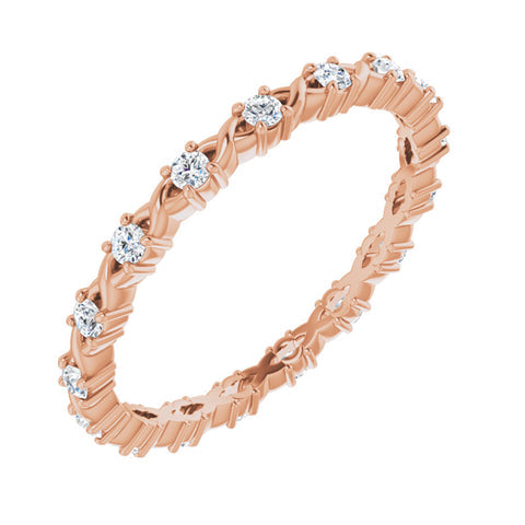 1.714K Rose Gold 1/4 CTW Diamond Eternity Band