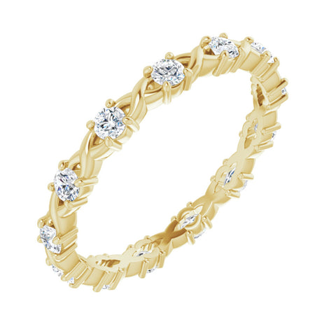 14K Yellow Gold 3/8 CTW Diamond Eternity Band